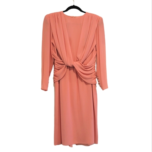 Ursula of Switzerland Dresses & Skirts - Ursula of Switzerland Wedding Long Pink Mother Bride Vintage Midi Dress Pearls